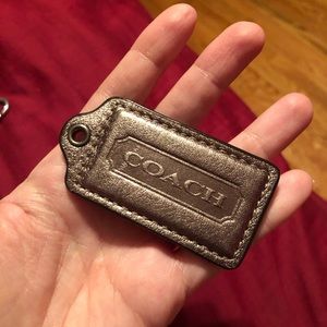 COACH Hangtag or Keychain, Bronze Leather